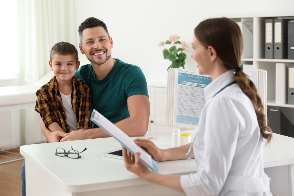 doctor meeting with family about bacterial infection